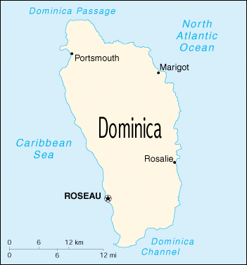 Map of Dominica